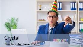  Presentation with birthday - PPT layouts featuring angry mood giffs - man celebrating birthday background and a  colored foreground