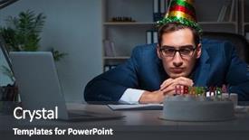  Presentation with celebrate office success - Beautiful theme featuring angry mood giffs - man celebrating birthday backdrop and a  colored foreground