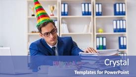  Presentation with celebrate office success - Audience pleasing slide set consisting of angry mood giffs - man celebrating birthday backdrop and a  colored foreground