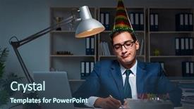  Presentation with celebrate office success - Beautiful slide set featuring angry mood giffs - man celebrating birthday backdrop and a  colored foreground