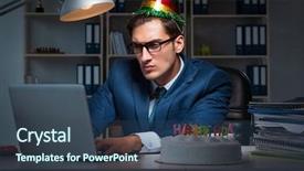  Presentation with birthday - Slides enhanced with angry mood giffs - man celebrating birthday background and a ocean colored foreground