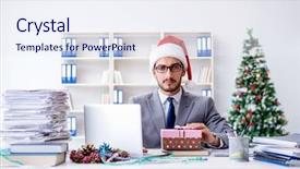  Presentation with collage of families celebrating christmas - Theme with angry mood giffs - young businessman celebrating christmas background and a  colored foreground