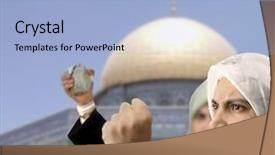  Presentation with palestine - Cool new PPT theme with angry palestine women fighting backdrop and a light blue colored foreground