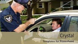  Presentation with drunk driving - Amazing presentation theme having traffic stop - angry police officer pulls backdrop and a coral colored foreground