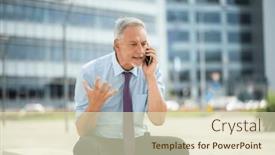  Presentation with yelling - Slide set enhanced with angry-senior-business-man-yelling background and a soft green colored foreground