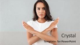  Presentation with weight loss woman showing - Colorful slides enhanced with angry serious asian woman showing backdrop and a coral colored foreground