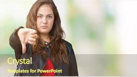  Presentation with plus size fashion model - Cool new PPT theme with angry showing rejection and negative backdrop and a tawny brown colored foreground