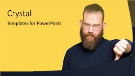  Presentation with glasses - Audience pleasing PPT theme consisting of angry showing rejection and negative backdrop and a  colored foreground