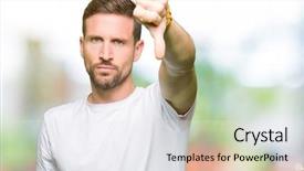  Presentation with pair eyes looking down - Audience pleasing PPT theme consisting of angry showing rejection and negative backdrop and a  colored foreground