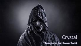  Presentation with vampire - PPT layouts consisting of angry-vampire-with-cape-showing background and a wine colored foreground