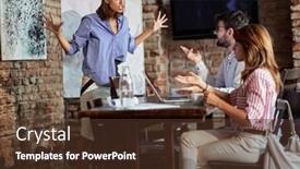  Presentation with waitress - Cool new slide deck with angry-waitress-shouting-at-young backdrop and a tawny brown colored foreground