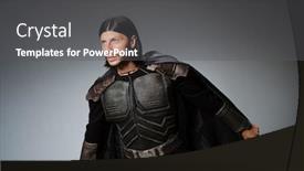  Presentation with warrior - Cool new theme with angry warrior against dark background backdrop and a dark gray colored foreground