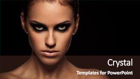  Presentation with makeup - Colorful slides enhanced with portrait of a serious lady backdrop and a wine colored foreground