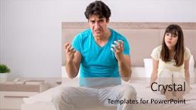  Presentation with family problems - Audience pleasing PPT theme consisting of dysfunctional families - young family having problems backdrop and a mint green colored foreground