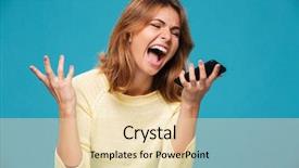  Presentation with angry - PPT layouts enhanced with angry woman in sweater screaming background and a lemonade colored foreground