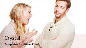  Presentation with discussion - Cool new presentation design with angry woman screaming at man backdrop and a lemonade colored foreground