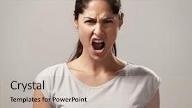  Presentation with angry - Amazing presentation theme having angry woman backdrop and a soft green colored foreground
