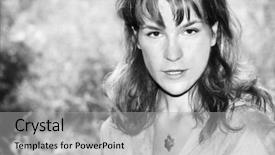  Presentation with farewell girl - Presentation theme enhanced with angry womans face - bw portrait of attractive girl background and a  colored foreground