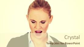  Presentation with angry - Theme enhanced with angry-young-business-woman-screaming background and a cream colored foreground
