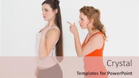  Presentation with angry - Slide deck with angry-young-female-friends-having background and a lemonade colored foreground