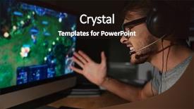  Presentation with family playing board game - Beautiful presentation theme featuring angry young gamer in glasses backdrop and a wine colored foreground