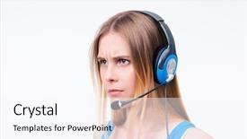  Presentation with executive assistant - PPT layouts consisting of angry young woman assistant operator background and a pink colored foreground