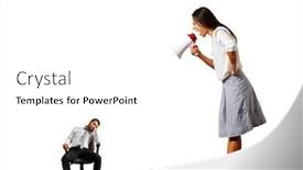  Presentation with angry - Presentation theme enhanced with angry-young-woman-screaming background and a white colored foreground