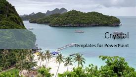  Presentation with marine - Slide set featuring angthong national marine park close to koh samui thailand background and a light blue colored foreground