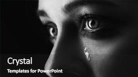  Presentation with anguish - Beautiful PPT theme featuring anguish - beauty girl cry on black backdrop and a dark gray colored foreground