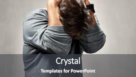  Presentation with anguish - Cool new slide set with anguish - humiliated sad man backdrop and a dark gray colored foreground