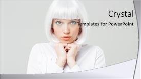  Presentation with portrait of a shy embarrassed - Amazing presentation theme having anguish - portrait of shy cute young backdrop and a light gray colored foreground