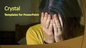 Presentation with anguish - Presentation consisting of anguish - unhappy crying woman in depression background and a tawny brown colored foreground
