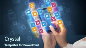  Presentation with application - Presentation having angular fast switching application icons background and a ocean colored foreground