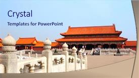  Presentation with ancient forbidden city - Audience pleasing PPT theme consisting of anicent chinese civilization - ancient pavilions in forbidden city backdrop and a  colored foreground