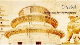  Presentation with forbidden city - Amazing slides having anicent chinese civilization - grunge background with paper texture backdrop and a blonde colored foreground