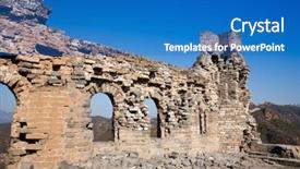  Presentation with zoroastrian ruins of ancient palace - Colorful slide deck enhanced with anicent chinese civilization - ruined tower of the ancient backdrop and a  colored foreground