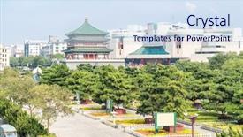  Presentation with ancient china - Amazing slides having anicent chinese civilization - xian bell tower chonglou backdrop and a sky blue colored foreground