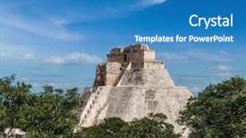  Presentation with pyramid - Amazing slide set having anicent mayan pyramid pyramid of the magician adivino in uxmal merida mexico backdrop and a teal colored foreground