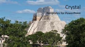  Presentation with pyramid - PPT theme featuring mesoamerica - anicent mayan pyramid pyramid background and a light blue colored foreground