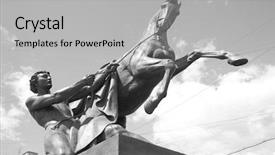  Presentation with peter - Audience pleasing presentation design consisting of anichkov bridge in saint backdrop and a light gray colored foreground