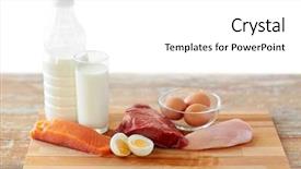  Presentation with protein food - Slide deck with animal - natural food healthy eating background and a white colored foreground