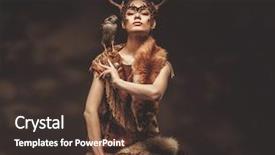  Presentation with animal - Cool new slides with animal - woman shaman in ritual garment backdrop and a tawny brown colored foreground