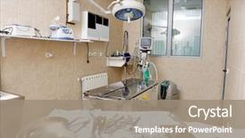  Presentation with lab instruments - Audience pleasing slide set consisting of animal and pet surgery hospital backdrop and a gray colored foreground