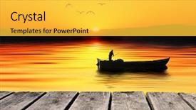  Presentation with dawn - Audience pleasing slide deck consisting of animal bird - dawn fishing backdrop and a yellow colored foreground