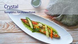  Presentation with asparagus - Audience pleasing presentation theme consisting of animal experimentation - grilled turbot over wild asparagus backdrop and a  colored foreground