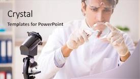  Presentation with lab animal - Slide set consisting of animal experimentation - male entomologist working background and a lemonade colored foreground