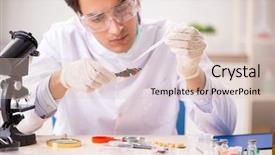  Presentation with lab animal - Cool new slide deck with animal experimentation - male entomologist working backdrop and a lemonade colored foreground