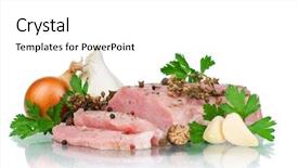  Presentation with meat food - Cool new presentation theme with animal food - fresh vegetables and meat backdrop and a  colored foreground
