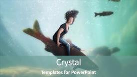 Presentation with animated fish - Beautiful PPT layouts featuring animal footprints - pretty girl riding a fish backdrop and a seafoam green colored foreground
