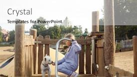  Presentation with child friendship - Presentation consisting of animal-friendship-and-happy-childhood background and a white colored foreground